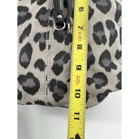 TIGNANELLO Vintage Leopard Suede Leather Drawstring Bucket Purse Bag + Keychain - Picture 15 of 15